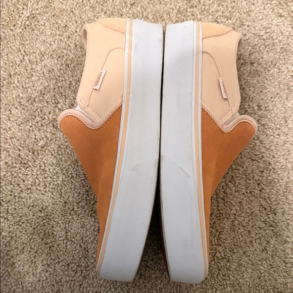 Vans Asher Platform Peach Color Block Slip-On Shoes - Picture 7 of 9